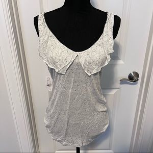 NWT NY&C Grey Ruffle Cotton Tank Top